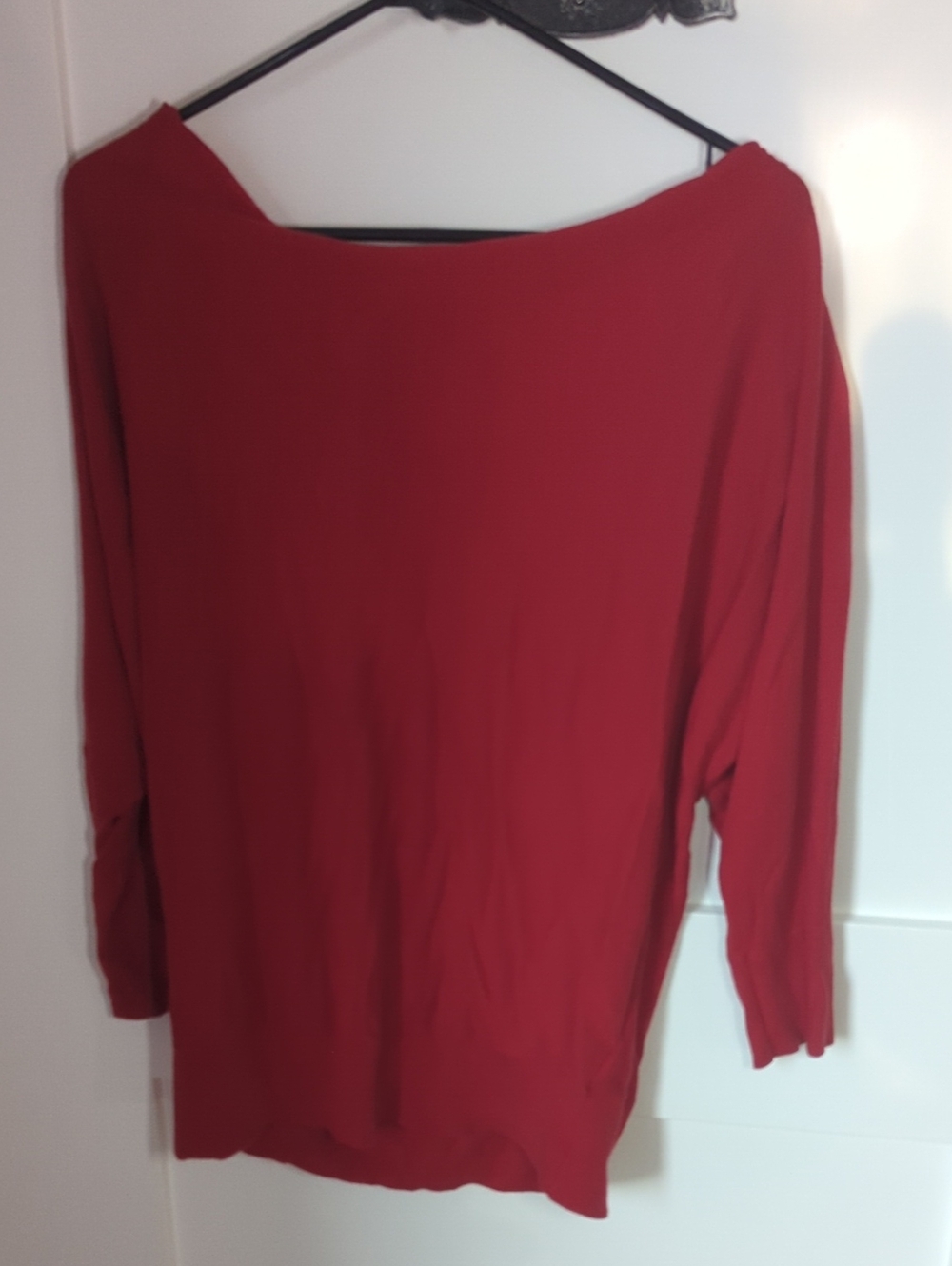 Michael Kors Off-the-Shoulder Red Lightweight Sweater